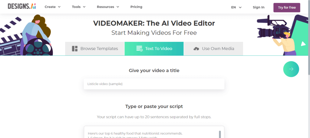 Designs.ai Video Maker